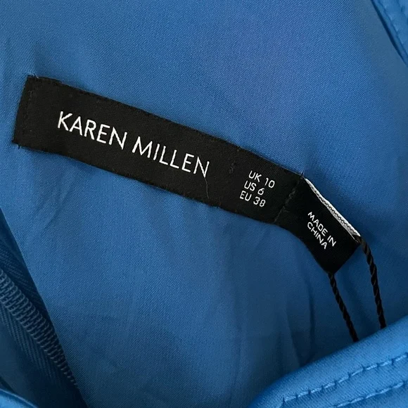 KAREN MILLEN | Satin Sheath Dress | Size 6 - Picture 7 of 9